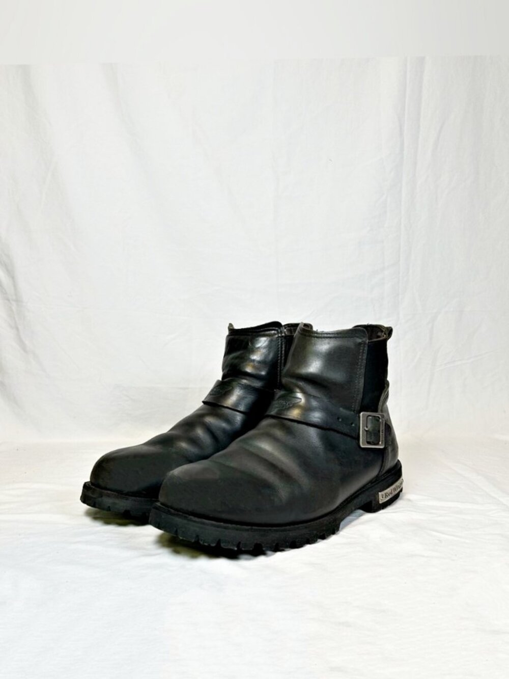Vintage Red Wing Mens 977 Black Leather Pull On Work Biker Motorcycle Boots~11.5